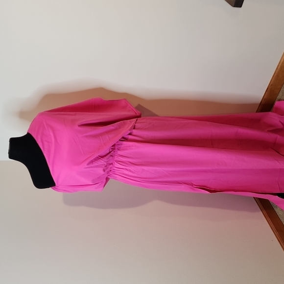 Moon Lily One Shoulder Maxi Dress in Black with Pink Flower Satin